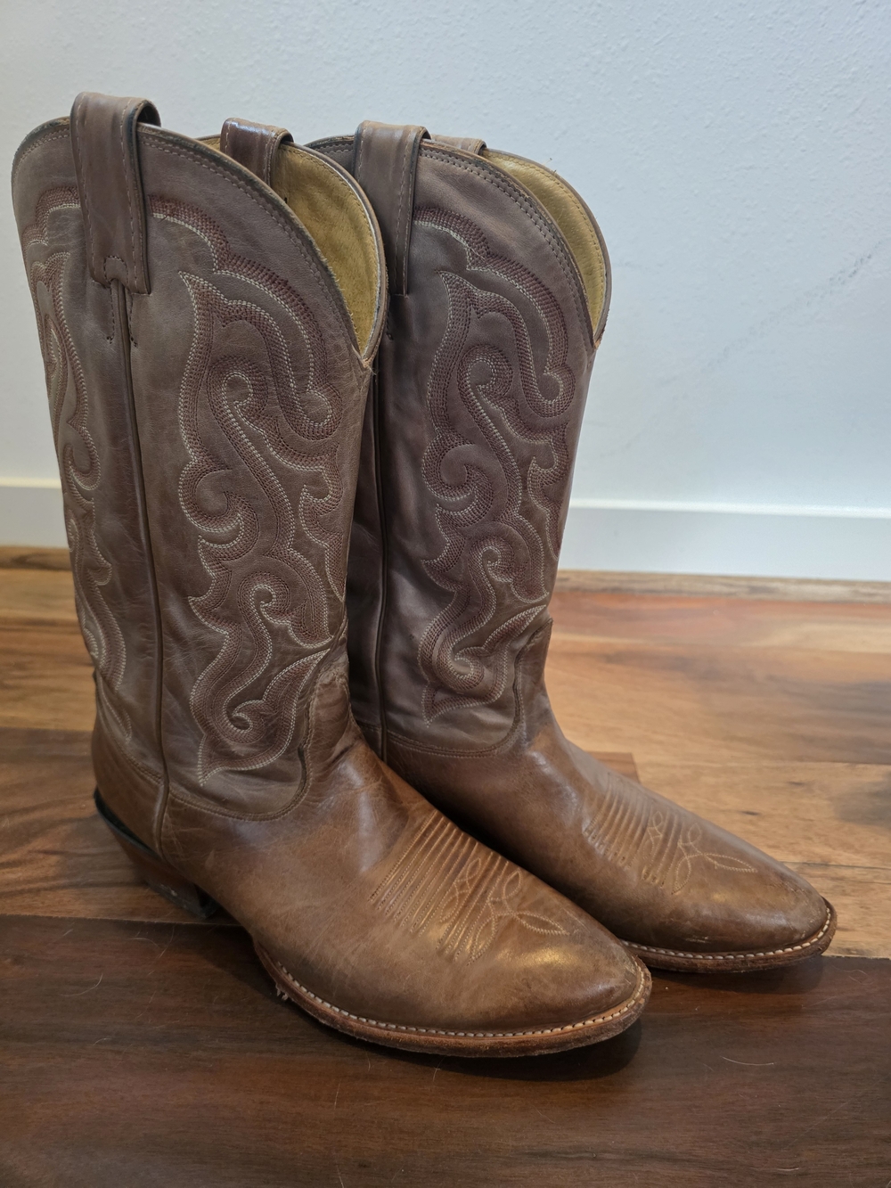 Nocona Men's Brown Leather Western Cowboy Boots - 10.5 D